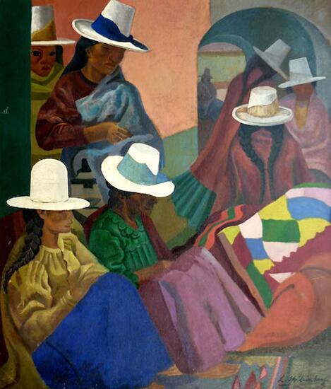 Lino Enea Spilimbergo Cholas bolivianas 1939, 150 x 125 cm, óleo sobre madera