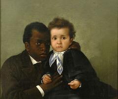 Bernardo Troncoso (1835-1928)  Joven negro con niño blanco (Detalle)