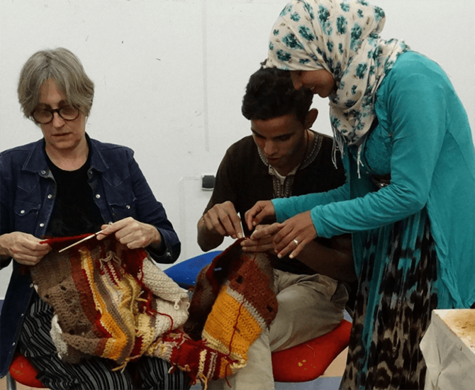Orillas, tejido colectivo en Residencia Arkane, Marruecos 2018