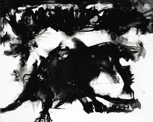 Sin Titulo LI, esmalte s tela, 131 x 165 cms, 2011