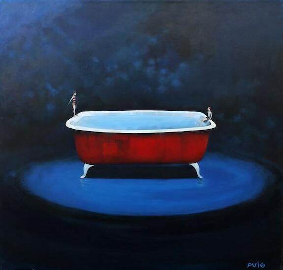Bañera roja