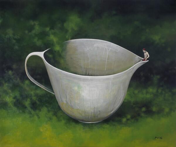 Taza fondo verde