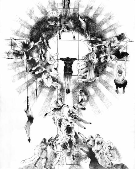 Ponce La gran cruz Acrílico y esgrafiado