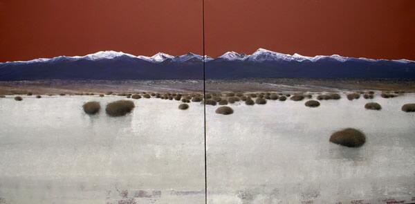 Barreal.  mixta  sobre tela.  100 x  200 cm.  2011