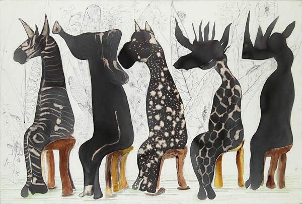 F L -Marisa Zeiguer -Concejo de otables. Técnica mixta 080 x 120 cm