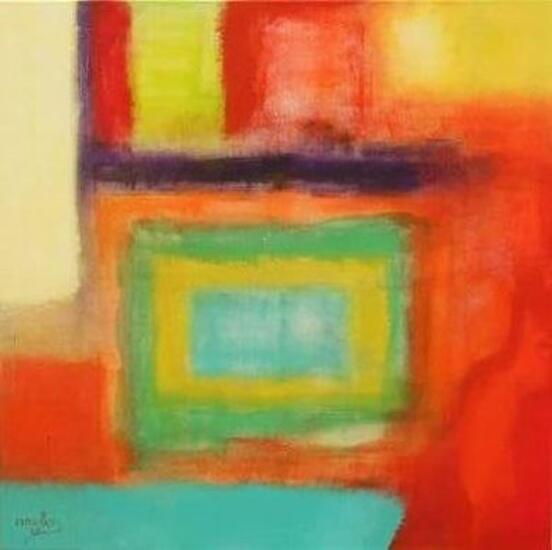 t-Enrejada 100x100cm acrilico