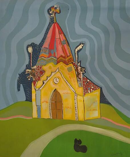 Nelson Blanco "Eglise de Previllier D'Oise" Óleo. 60 x 73. 1972
