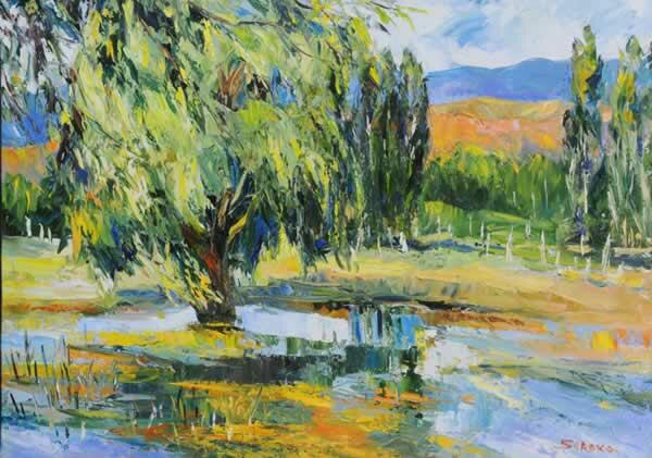 Oksana Soroka 1º premio - Sauces - Óleo sobre tela - 57 x 78 cm