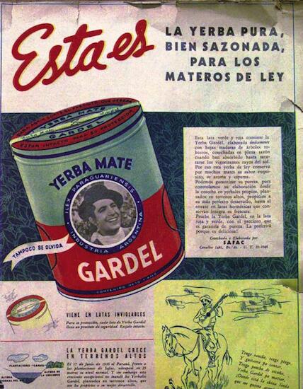 Publicidad de Yerba Mate "Gardel"