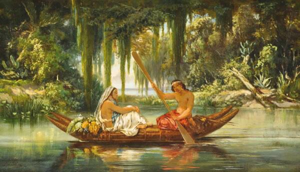 La pintura Indios del Gran Chaco, de Juan León Palliere, alcanzó una suma cercana a los 90.000 dólares, en Naón