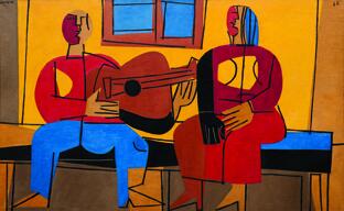 Músicos, 1968, Óleo sobre tela, 165 x 240 cm