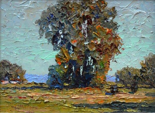Eduardo Malara. Atardecer en el campo