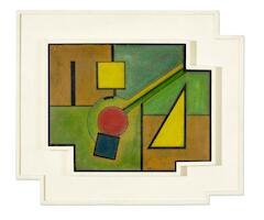 Carmelo Arden Quin, círculo rojo, 1944, óleo sobre cartón, 35 x 44,5 cm