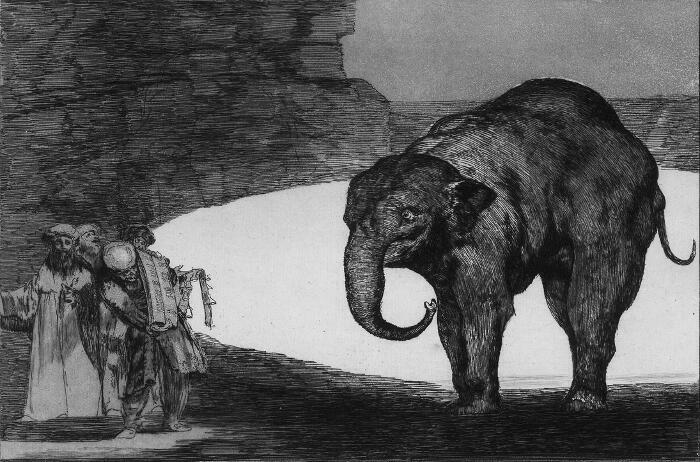 Disparate de bestia (1877), aguafuerte, aguatinta, punta seca y bruñidor. Col. privada