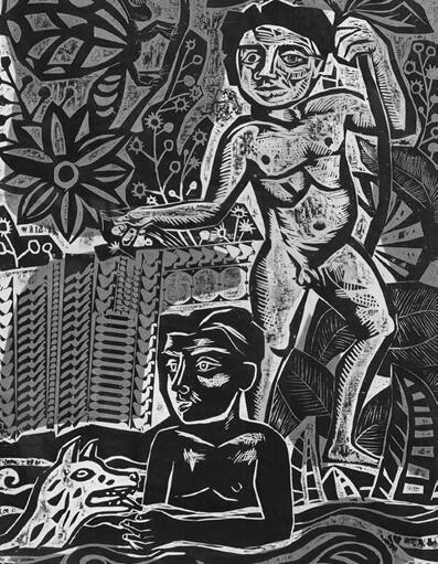 Juanito bañándose (detalle), de la serie Juanito Laguna, Antonio Berni, 1962