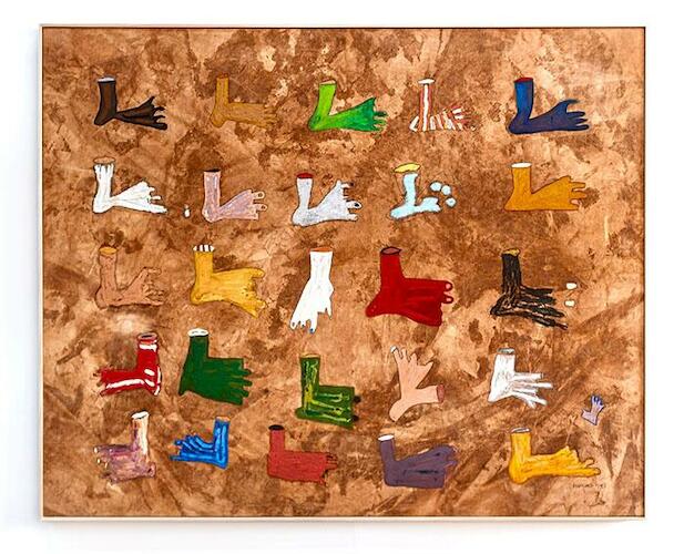  Piecitos - Óleo sobre lienzo y tierra de Tarumá - 137 x 165 cm - 2023 Gaspar Martínez