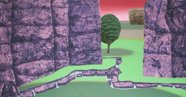 "Paisaje 8", acrílico sobre madera, 45 x 85 cm, 2016