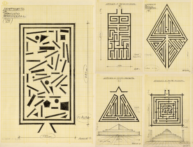 Horacio Zabala Anteproyecto de laberintos monumental I - XI, 1972