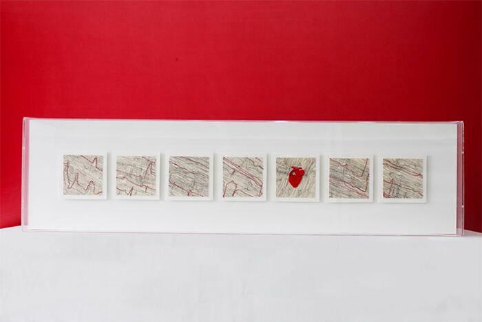 Latidos. Siete litografías bordadas sobre tela 