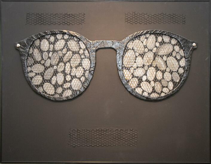 “Eggo”, acrílico y aplicaciones sobre MDF, 100 x 130 cm, 2016