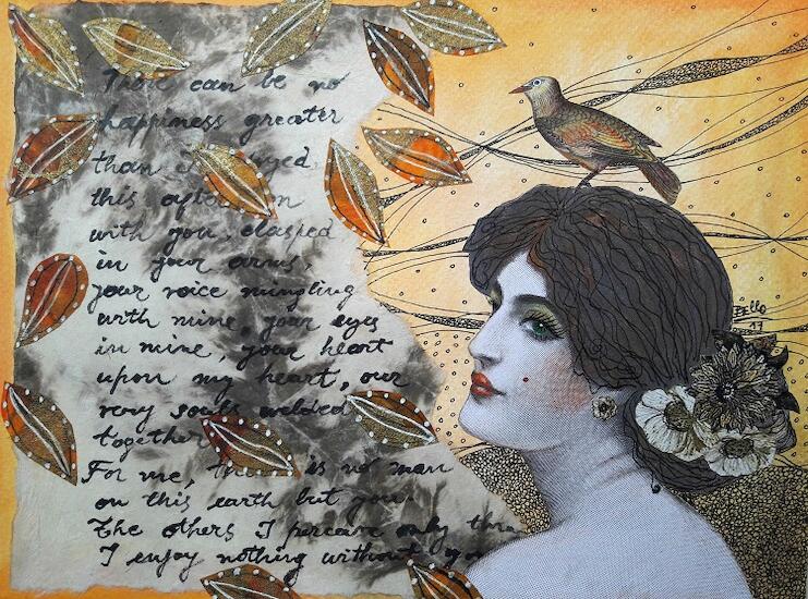 Autumnal lady. Vintage series_20 x 30 cm_téc mixtas sobre papel 300 gm