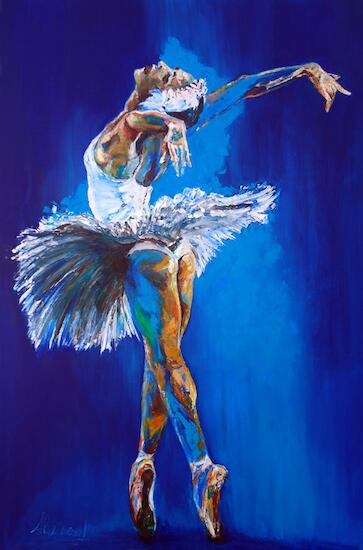 "Lago de los cisnes II" - Serie Mis Bailarinas - Oleo s/tela