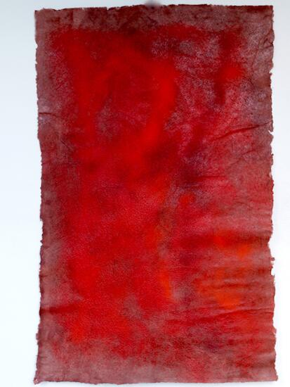 Red, Pigment and Acrilic on Antaimoro Paper