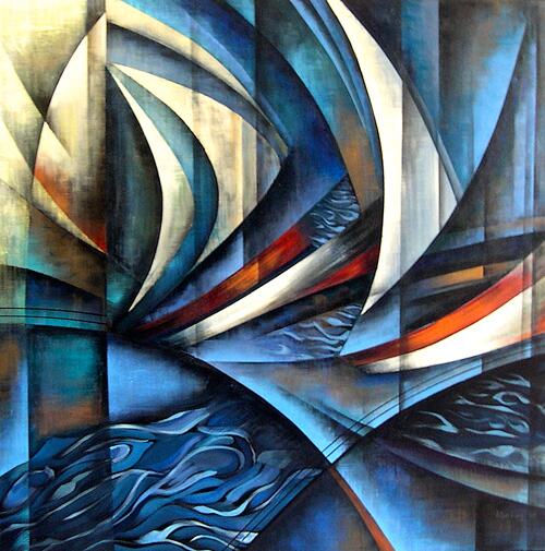 Regata, 100 x 100 cm, acrílico sobre tela,2011