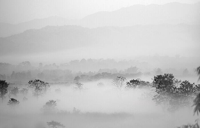 Frontera entre la bruma. Frontera entre Tailandia y Myanmar. 