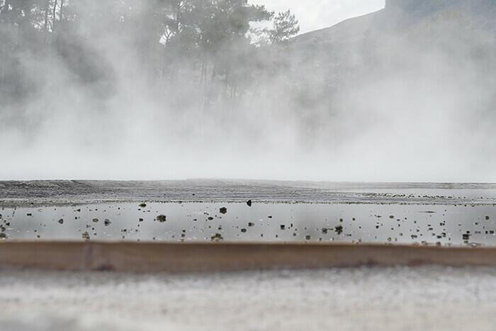 Vapores en el Parque Geotermal. Taupo. Nueva Zelanda.