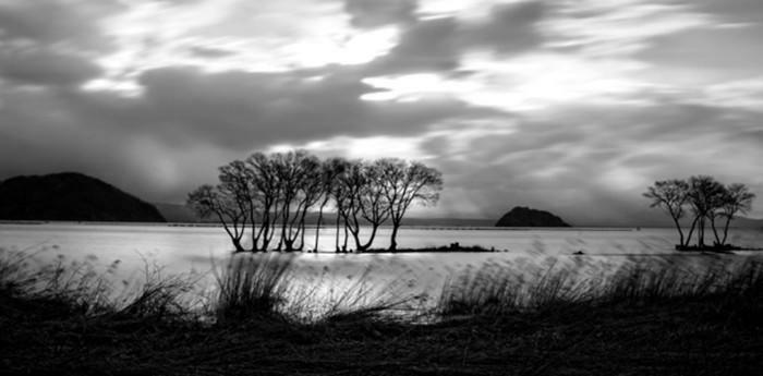 44cmx90cm (1/12) 2019 en Lago Biwa, Shiga, Japon, impresión Canson Fotogross montada entre acrílico 