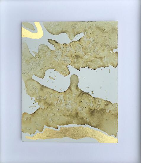 “yerba mate” y gold leaf sobre lienzo
