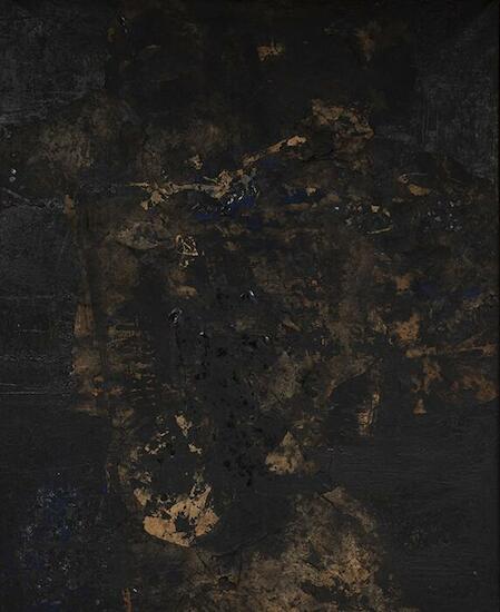 Sin título. Papel, tinta y asfalto sobre tela. Colección Museo de Arte Moderno de Buenos Aires