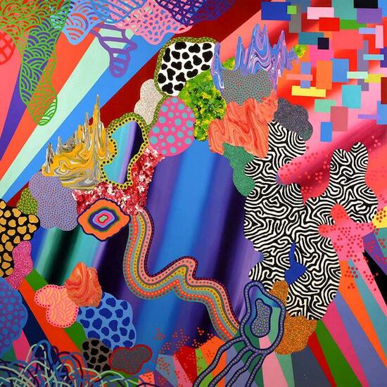 Marina Tórtola. Mandala de la Resiliencia. 2014. Acrílico y glitter s/tela. 150 x 150