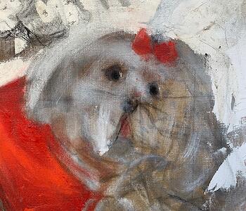 “Cayetana con perrito” de Cristina Santander
