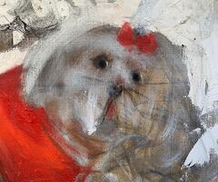 “Cayetana con perrito” de Cristina Santander