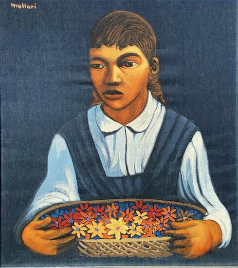 52. Mollari Mario. Mujer con flores (1982). 