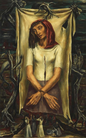 Raquel Forner Retablo del dolor, 1943 Óleo sobre tela, 153,5 x 97 cm Inventario no 8811 Colección Museo Nacional de Bellas Artes