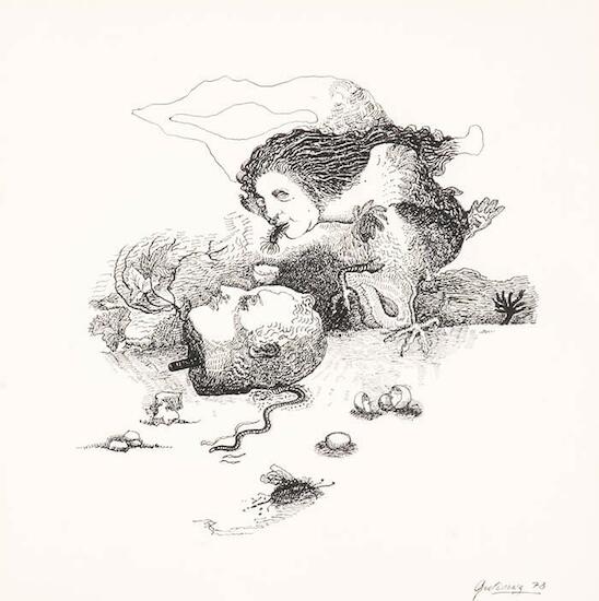 Sin título, 1973, Tinta sobre papel, 44 x 43 cm