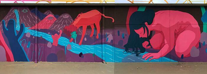 Mural de Irene Lasivita en tecnópolis 2023