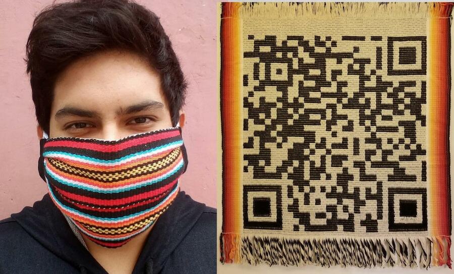 Tapabocas y QR realizados por Ricardo Contreras (Santiago del Estero)