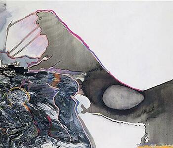 Jeroglífico metafísico rioplatense, Acrílico y tinta sobre tela, 147 x 260cm, 1992. Colección MNBA