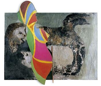 Eroticón, Oleo y esmalte sobre tela y acrílico sobre madera, 116 x 140 x 30cm, 1965. Colección Familia Noé