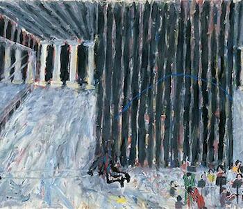 La consagración de la Primavera, Autor: Kuitca, Guillermo, Fecha: 1983. Técnica: Acrílico sobre tela. Medidas: 130 x 270 cm