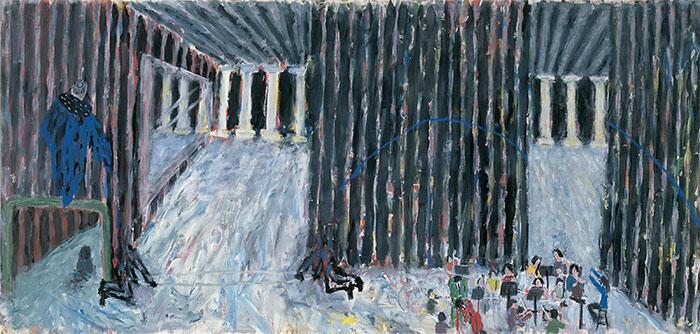 La consagración de la Primavera, Autor: Kuitca, Guillermo, Fecha: 1983. Técnica: Acrílico sobre tela. Medidas: 130 x 270 cm