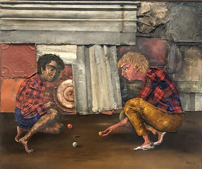 Antonio Berni. Juanito jugando a la bolita, 1973