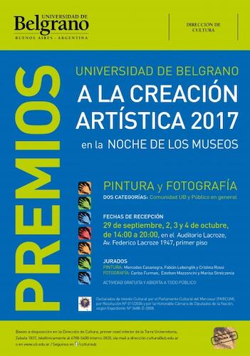 Premios Universidad de Belgrano a la Creación Artística 2017 en la Noche de los Museos.