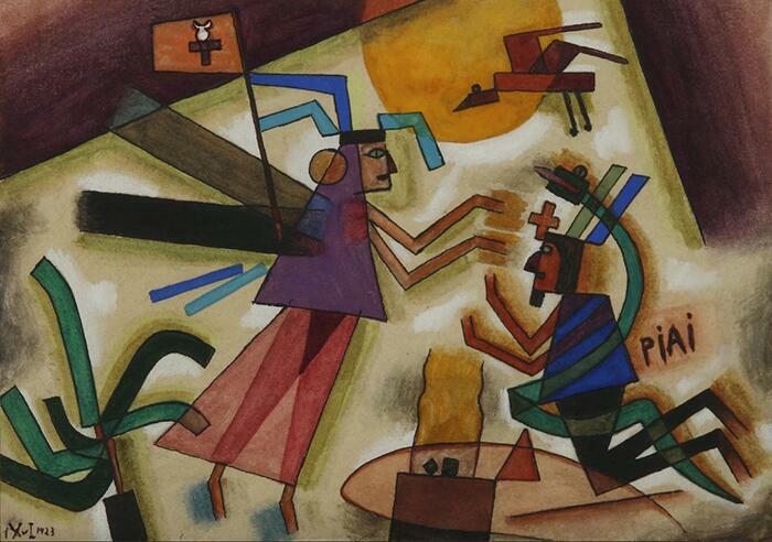 Xul Solar, Alejandro (Schulz Solari, Oscar Agustín Alejandro), Fecha: 1923, Técnica: Acuarela, Objeto: Pintura Soporte: Papel, Medidas: 15 x 21 cm