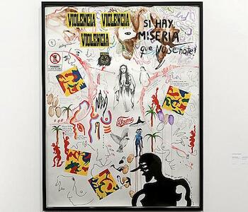 La Chola Poblete, De la serie "Vírgenes Cholas". 2023. Acuarela, acrílico, tintas de colores sobre papel, 200 × 152 cm cada uno