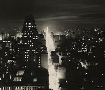 Buenos Aires nocturno, Autor: Coppola, Horacio, Fecha: 1936, Técnica: Fotografía sobre papel, Medidas: 29 x 38 cm. 